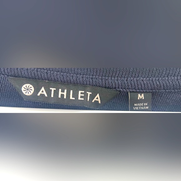 Athleta Sweater Womens Size M Serenity Criss Cross Navy Pullover Soft Crew - Picture 2 of 5